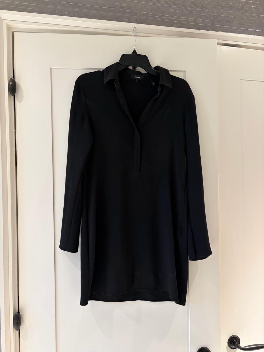 Theory Women’s Black Collared Long Sleeve Dress